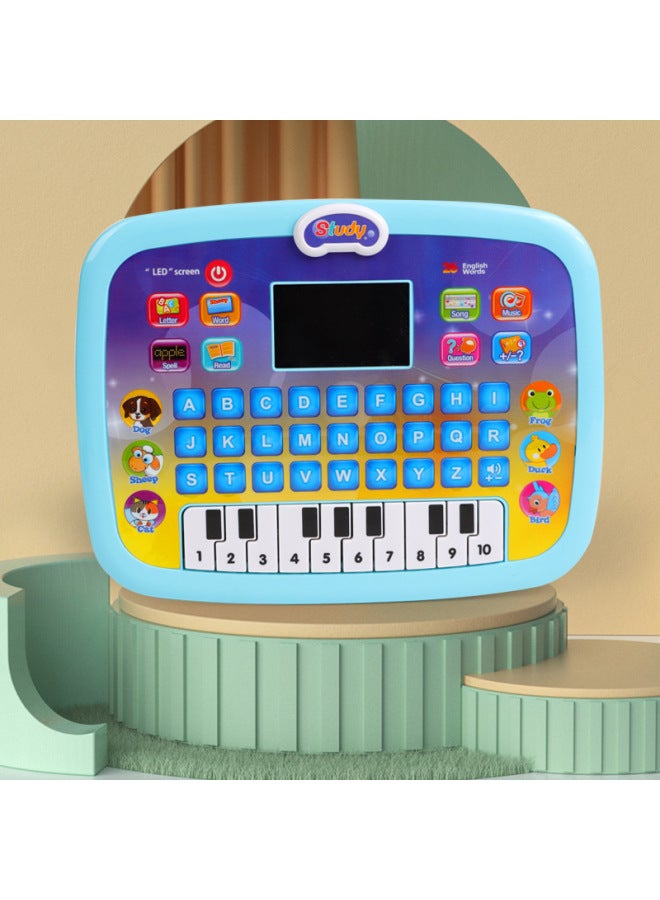 【Strict Selection】 LED Tablet Learning Machine English Early Education Intelligent Story Machine Large Capacity Multifunctional Educational Toys-Color:LED Tablet Learning Machine (light Blue) - Image 1