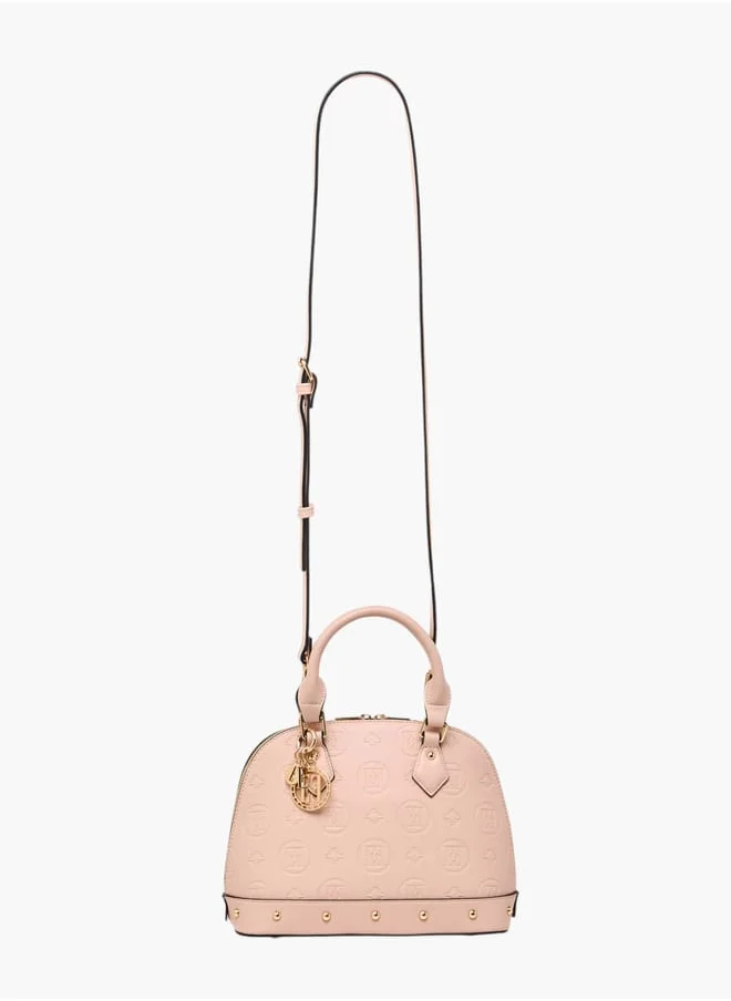 ايل Women Monogram Embossed Tote Bag with Top Handles and Adjustable Strap