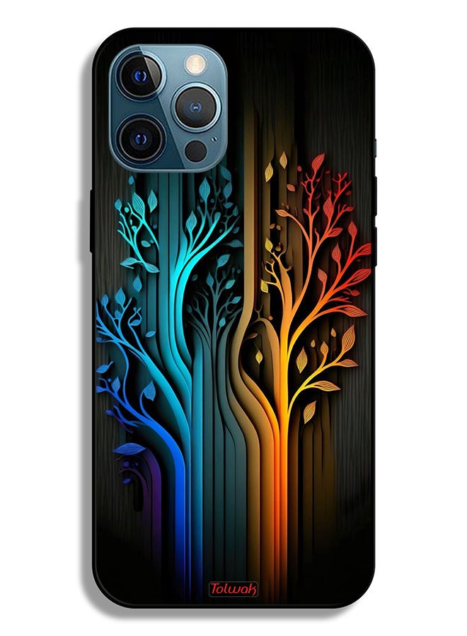 Tolwak Apple iPhone 12 Pro Max Protective Case Tree Leaves Art - Image 2