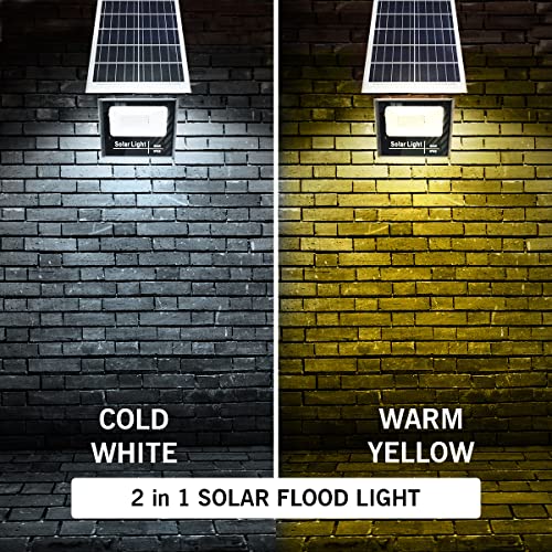 Epyz 60Watt Solar Flood Light Outdoor Waterproof Double Colour Light for Garden, Home, Patio, Lawn, Garage, [ 81LED, 11000mAh, Pack of 1, Warm Yellow & Cold White ] - Image 3
