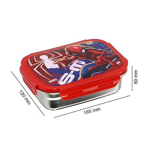 SKi Homeware Steel Lunch Box (600 ML) & Steel Slim Bottle (400 ML) Combo/Gift Set- Spiderman - Image 2
