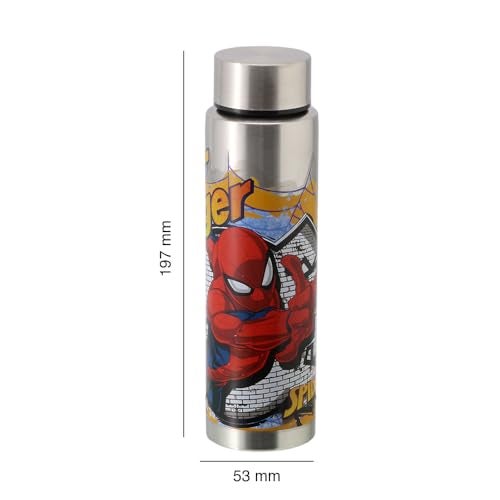 SKi Homeware Steel Lunch Box (600 ML) & Steel Slim Bottle (400 ML) Combo/Gift Set- Spiderman - Image 3