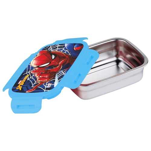 SKi Homeware Steel Lunch Box (600 ML) & Steel Slim Bottle (400 ML) Combo/Gift Set- Spiderman - Image 4