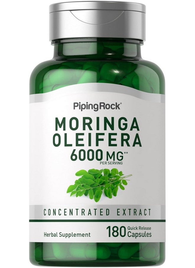 Piping Rock Moringa Oleifera 6000Mg ; 180 Capsules ; Leaf Concentrated Extract ; Herbal Supplement ; Nongmo Gluten Free  - Image 2