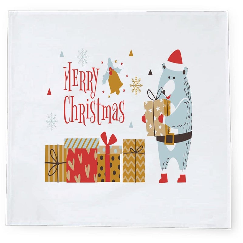 Khakee 6 Pcs Christmas Theme Silk Table Napkins 10x 10 for Xmas Decoration Christmas OrnamentsChristmas Giftxmas21507 - Image 3