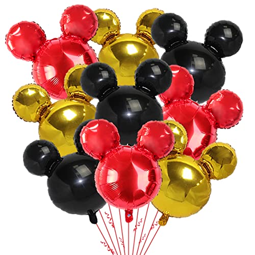 OULUN 9Pack Mouse Party Foil Balloons 27 Black Red Yellow Balloons for Cartoon Mouse Party Baby Shower Kids Birthday Theme Party Decoration Supplies - Image 1