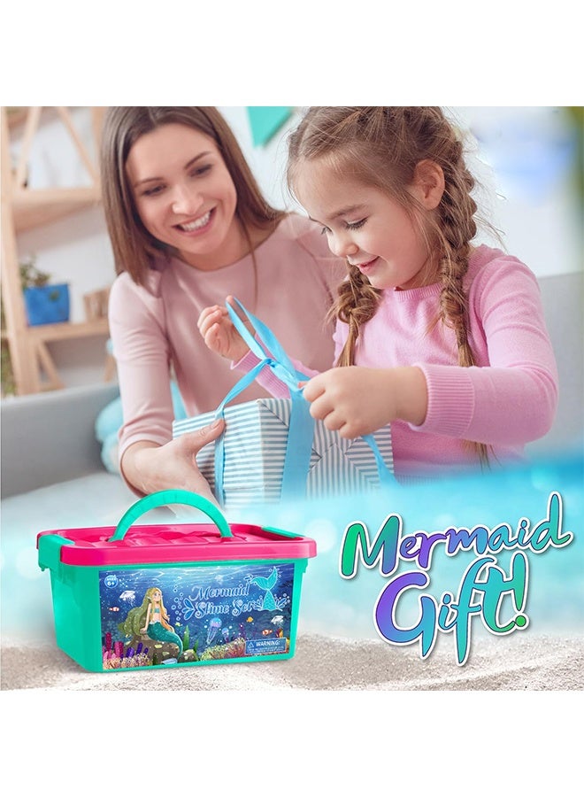 Beauenty Mermaid Slime Kit for Girls, Shimmer Slime Making Kit for 6+ Kids Ages  DIY Fluffy Glitter Slime Mermaid Gifts - Image 4