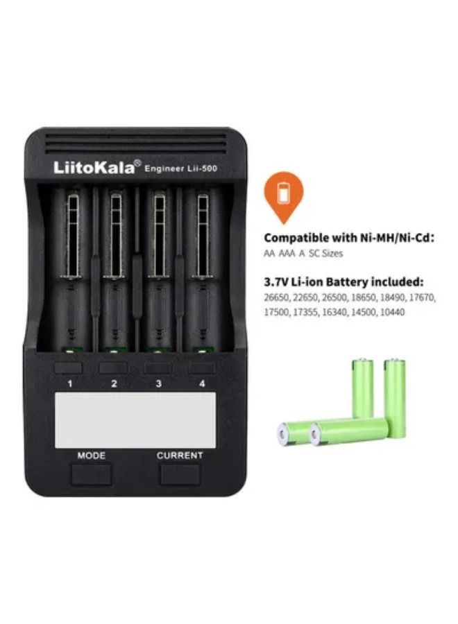 LiitoKala LII-500 Smart Charger With Rechargeable Batteries Holder - Image 3
