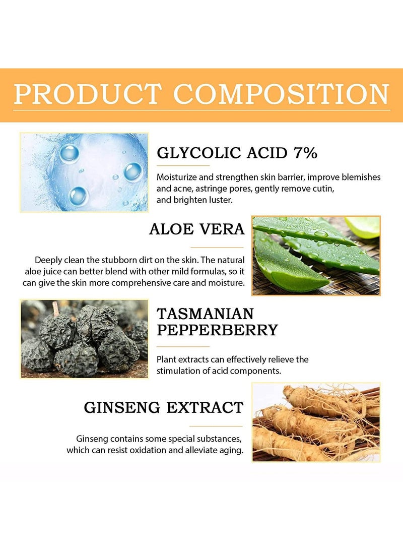 LUNOON Glycolic Fruit Acid Skin Lotion To Remove Closed Acne And Moisturize Skin 7% Glycolic Acid Glycolic Acid Rejuvenating Lotion 240ml - Image 4