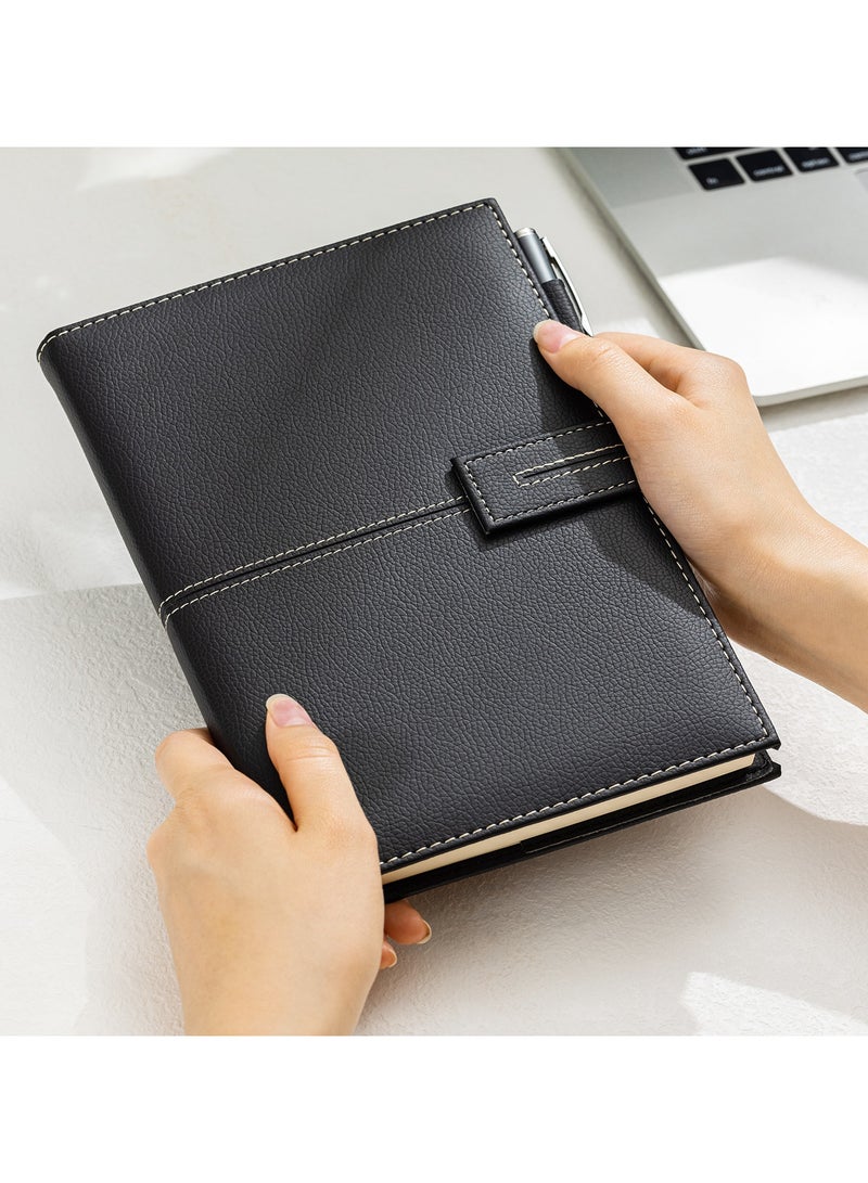 Deli EN139L Leather Cover Notebook A5 – 120 Sheets, 80 gsm – ideal for professional planning, meeting notes, and personal journaling - Image 4