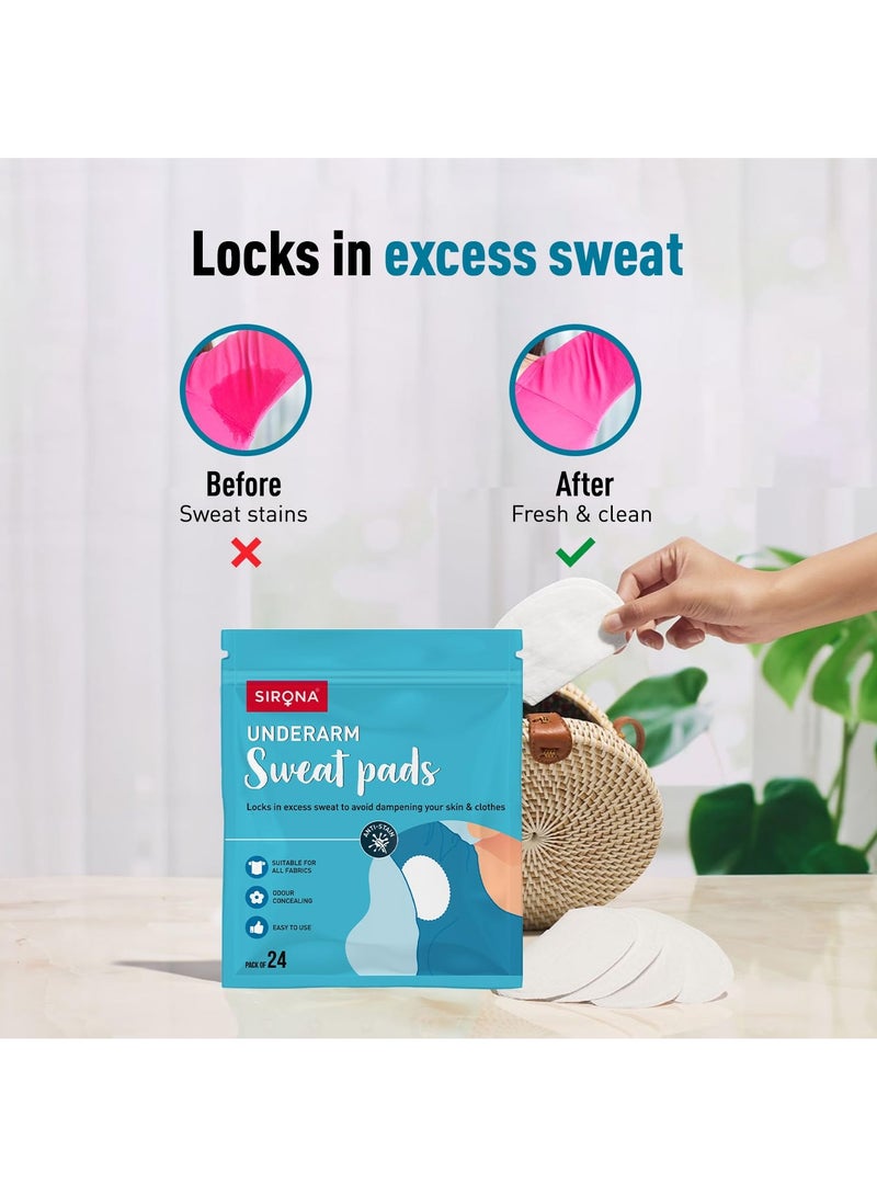 Sirona Disposable Underarm Sweat Pads for Men and Women, 24 Pads (Pack of 1) | Peel-off | Prevents Stains, Absorbs Sweat & Unpleasant Odour - Image 4