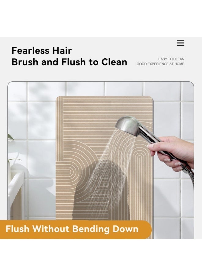 شو وو سجادة حمام دياتوم (1 قطعة 40 * 60 سم) ، سجاد أرضية الحمام المضادة للانزلاق وسجادة حمام سريعة الجفاف ، حصيرة حوض استحمام فائقة الامتصاص مع سجادة غير قابلة للانزلاق ، سميكة ، ناعمة ، أسهل تنظيف - Image 2