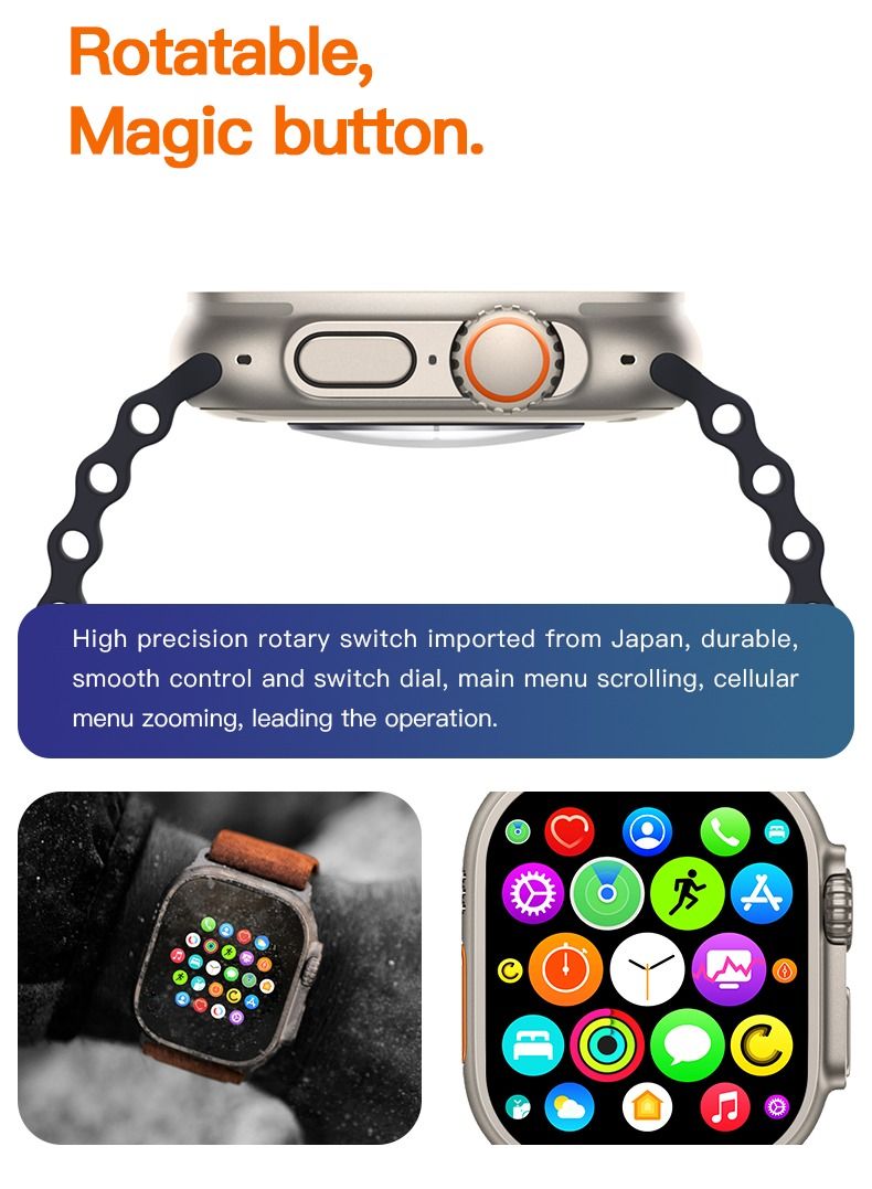 AROAQ T900 Ultra Max 2.1 Inch Smart Watch and Headphones 2 in 1 Wireless Smart Watch with Headphones - Image 5