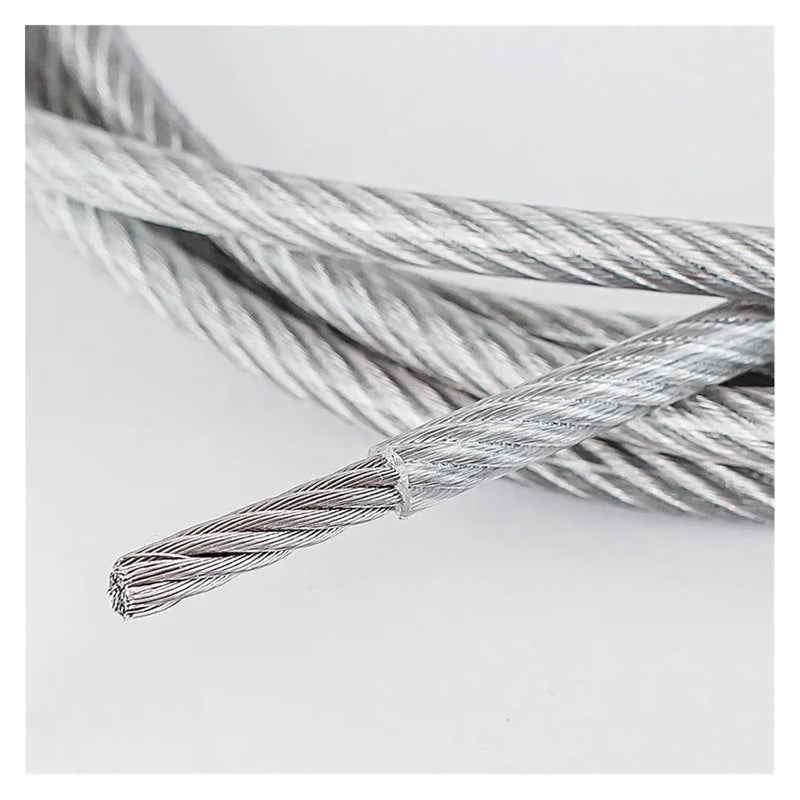 Wire Rope, 304 Stainless Steel Cable PVC Coated Steel Wire Rope Cable Clothesline Rustproof Stainless Steel(2 Meter,Diameter 0.5mm) - Image 3