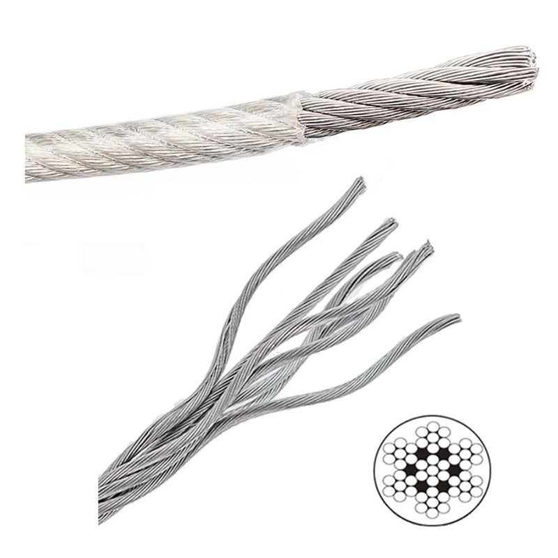 Wire Rope, 304 Stainless Steel Cable PVC Coated Steel Wire Rope Cable Clothesline Rustproof Stainless Steel(2 Meter,Diameter 0.5mm) - Image 5