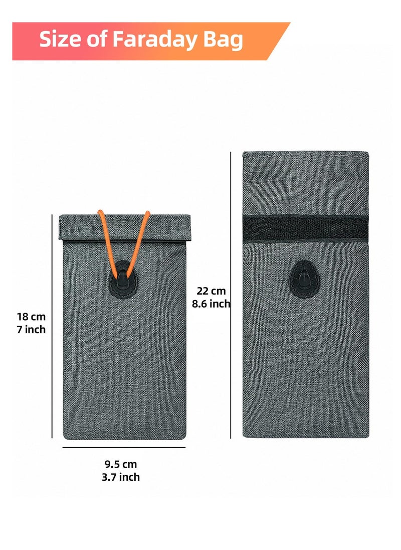 SYOSI - Faraday Bags, for Car Keys and Cell Phone, RFID Signal Blocking Key Pouch Wallet Case, Anti-Tracking Anti Theft Car Protection, Cell Phone Signal Jammer WiFi/GSM/LTE/NFC/RFID, GPS Blocker, Gray - Image 1