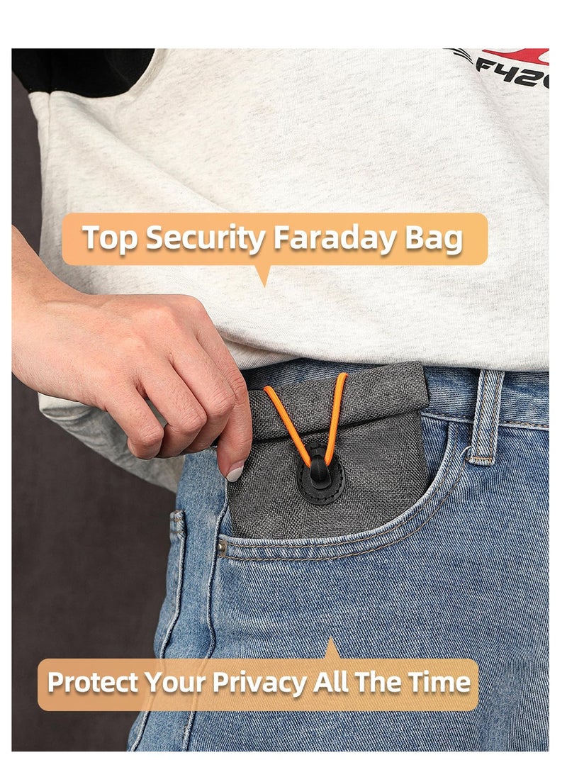 SYOSI - Faraday Bags, for Car Keys and Cell Phone, RFID Signal Blocking Key Pouch Wallet Case, Anti-Tracking Anti Theft Car Protection, Cell Phone Signal Jammer WiFi/GSM/LTE/NFC/RFID, GPS Blocker, Gray - Image 1
