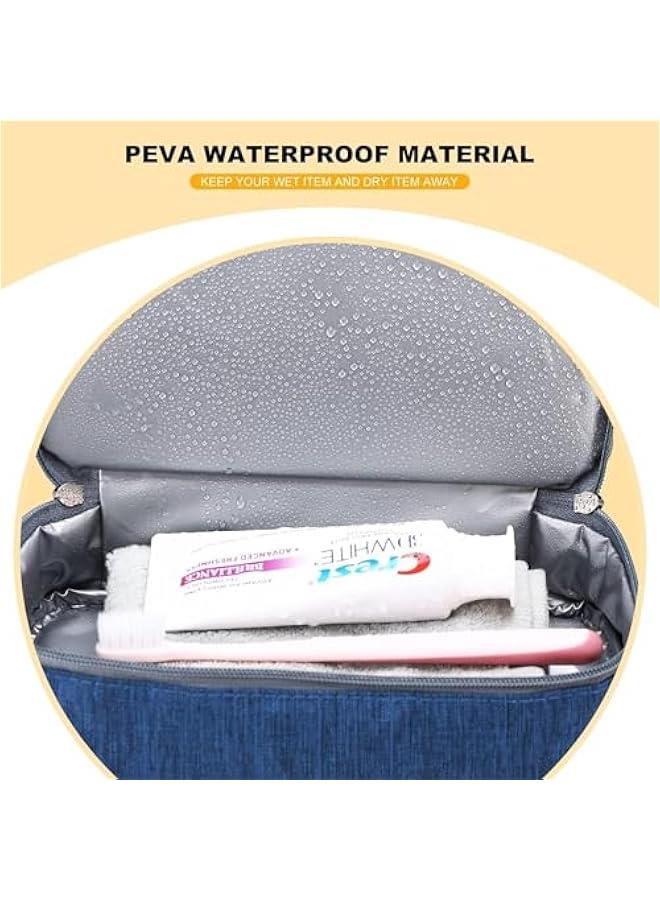 HOOKOR Hanging Travel Toiletry Bag,Large Makeup Bag Waterproof Cosmetic Organizer Kit,Travel Shaving Dopp Kit Organizer Bag,Portable Bathroom Shower Storage Bag for Women and Men (Blue) - Image 3