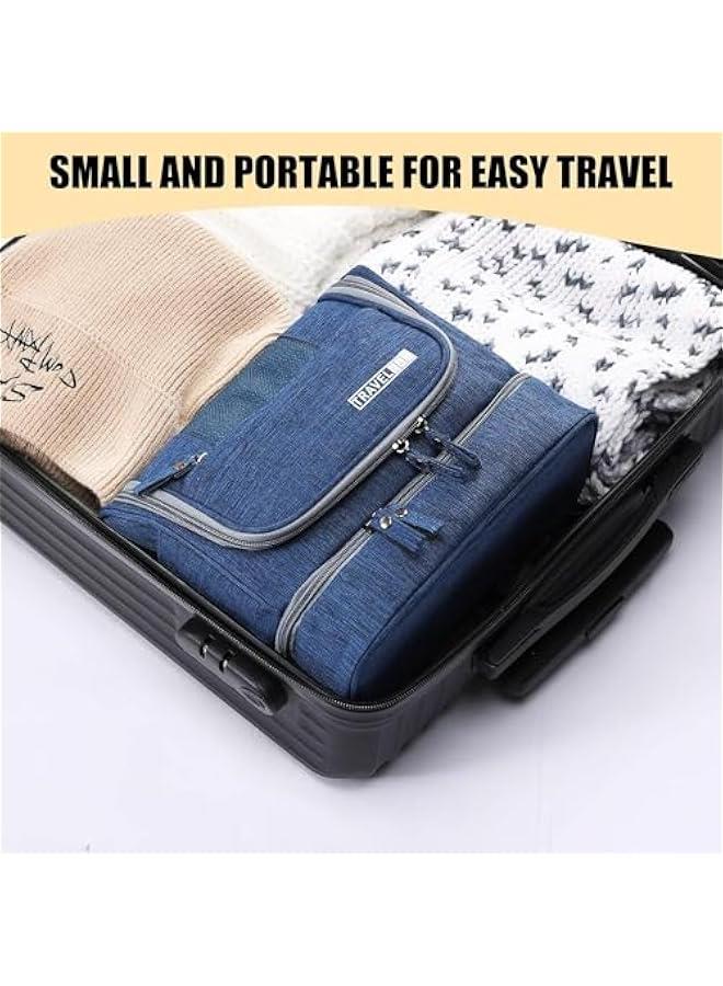 HOOKOR Hanging Travel Toiletry Bag,Large Makeup Bag Waterproof Cosmetic Organizer Kit,Travel Shaving Dopp Kit Organizer Bag,Portable Bathroom Shower Storage Bag for Women and Men (Blue) - Image 5