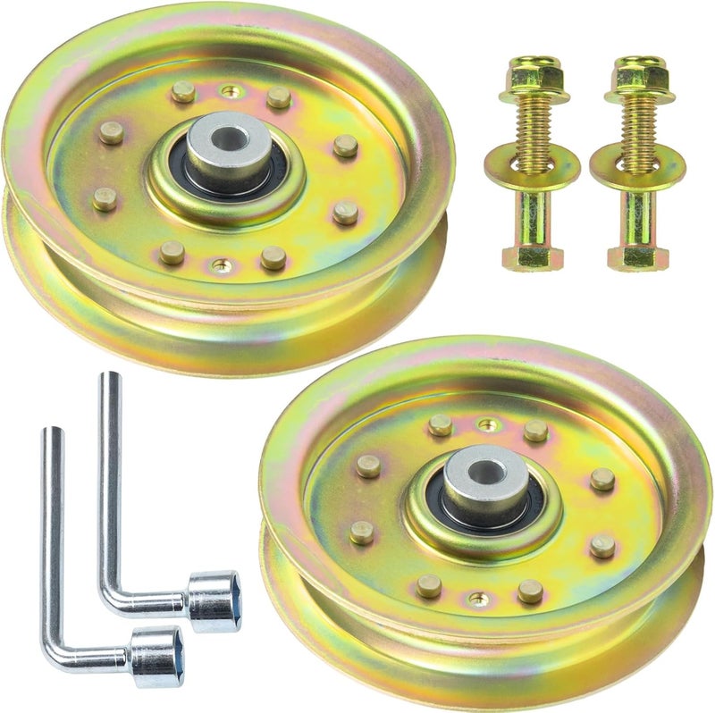 POSFLAG 2 Pack 753-08171 Idler Pulley Kit Replaces Cub Cadet 756-04129B Idler Pulley 756-04129B, Idler Pulley 753-08171, MTD 75308171, 756-04129, 956-04129 753 08171 for Cub Cadet RZT50, LTX1040 Decks - Image 1