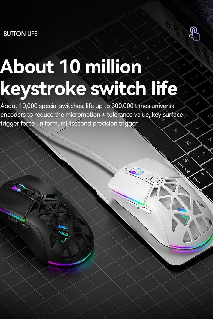 High Performance Wired Gaming Mouse, Sensor, 25,600 DPI, RGB, Adjustable Weights, Programmable Buttons, On-Board Memory, PC And Mac  - Image 3