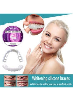 Crazylife Instant Veneers Dentures, Upper Lower Teeth Artificial Dentures Silicone Prosthetic Teeth Decoration, Cosmetic Veneers Teeth Temporary Fake Teeth Smile Teeth Veneers, for Men Women with Bad Teeth  - Image 2