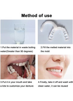 Crazylife Instant Veneers Dentures, Upper Lower Teeth Artificial Dentures Silicone Prosthetic Teeth Decoration, Cosmetic Veneers Teeth Temporary Fake Teeth Smile Teeth Veneers, for Men Women with Bad Teeth  - Image 4