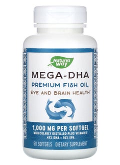 Mega-DHA Premium Fish Oil 1000 mg 60 Softgels