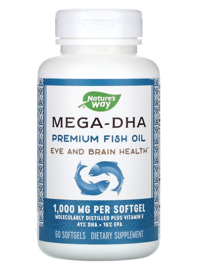 Nature's - Mega-DHA Premium Fish Oil 1000 mg 60 Softgels - Image 1