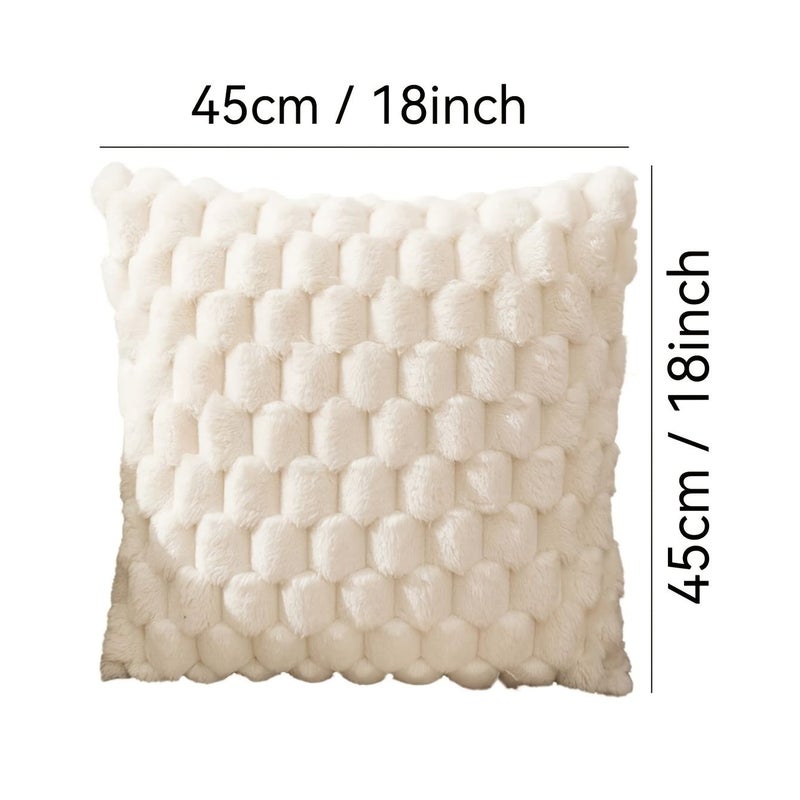 Gray 18x18 Geometric Pineapple Plush Pillow Cover Living Room Bedroom Decor - Image 3