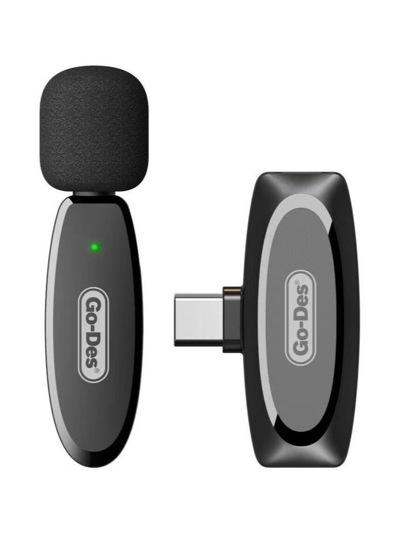 GO-DES Auto-Syncs Clip-on 2.4G Wireless Lavalier Microphone For Type-C And Android Devices 20M Accessibility - Image 1
