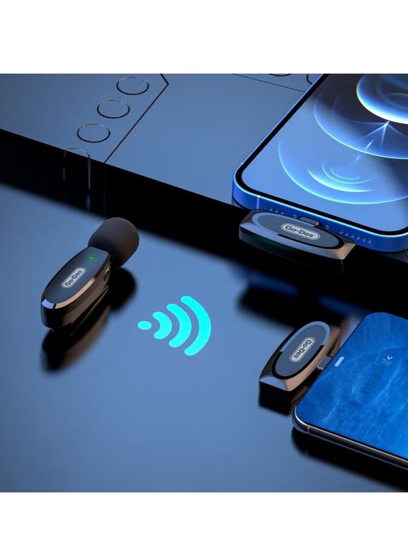 GO-DES Auto-Syncs Clip-on 2.4G Wireless Lavalier Microphone For Type-C And Android Devices 20M Accessibility - Image 3