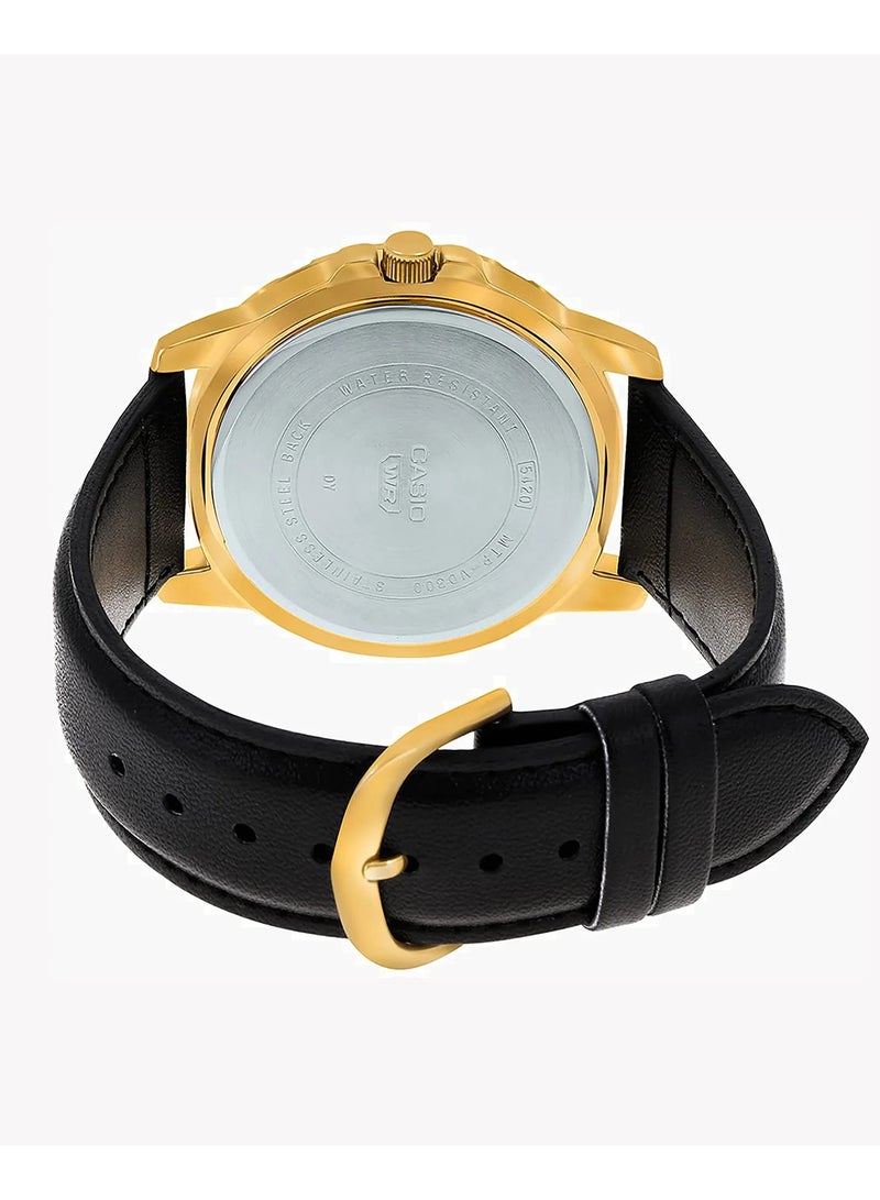 كاسيو ساعة كاسيو للرجال - MTP-VD300GL-1EUDF مينا سوداء، سوار أسود - Image 3