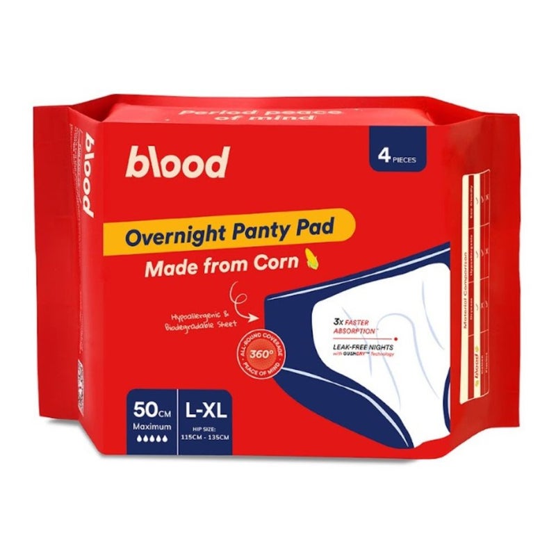 blood Overnight Panty Pad, 50cm, L-XL, 4pcs - Image 1