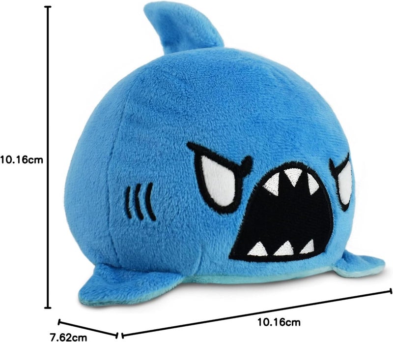 TeeTurtle - The Original Reversible Shark Plushie - Blue - Cute Sensory Fidget Stuffed Animals That Show Your Mood 3.5 inch - Image 5