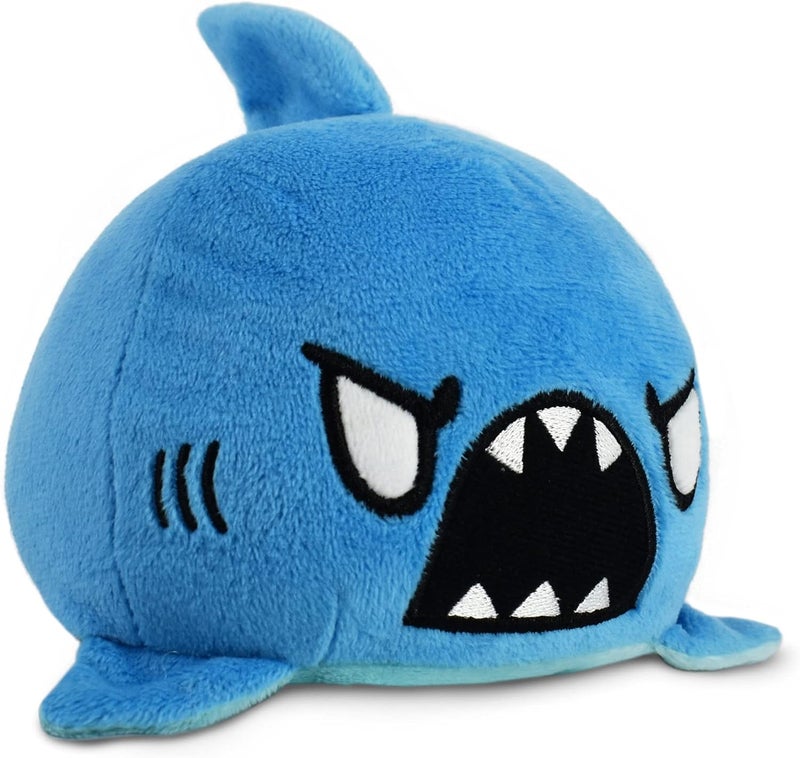 TeeTurtle - The Original Reversible Shark Plushie - Blue - Cute Sensory Fidget Stuffed Animals That Show Your Mood 3.5 inch - Image 1