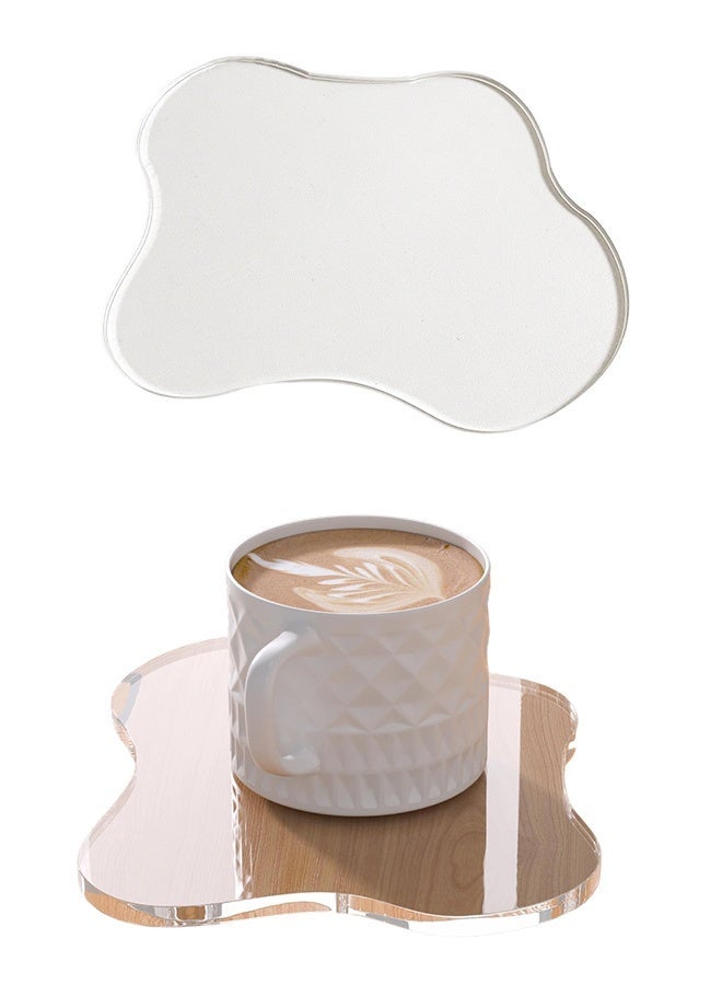 Acrylic Coaster Decorative Plates, Irregular Bar Drink Clear Cloud Shape Coffee Cup Coaster for Tabletop Protection and Accessories Display - Image 1