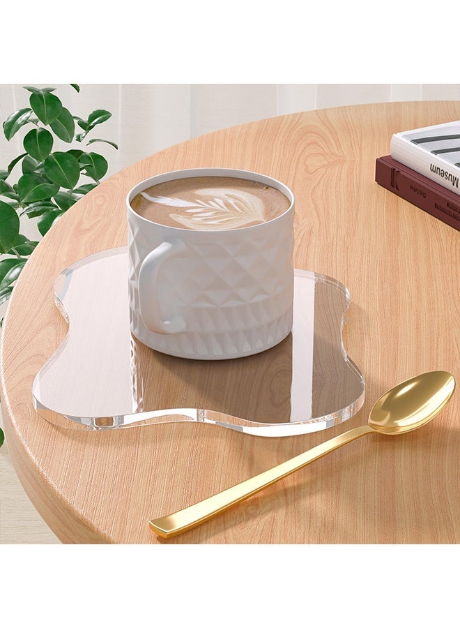 Acrylic Coaster Decorative Plates, Irregular Bar Drink Clear Cloud Shape Coffee Cup Coaster for Tabletop Protection and Accessories Display - Image 2