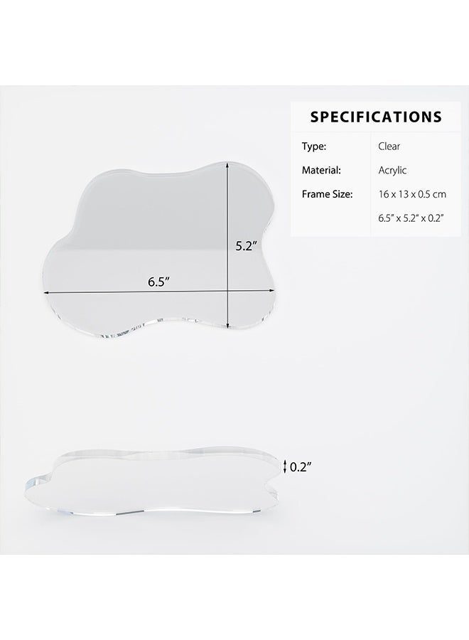 Acrylic Coaster Decorative Plates, Irregular Bar Drink Clear Cloud Shape Coffee Cup Coaster for Tabletop Protection and Accessories Display - Image 3