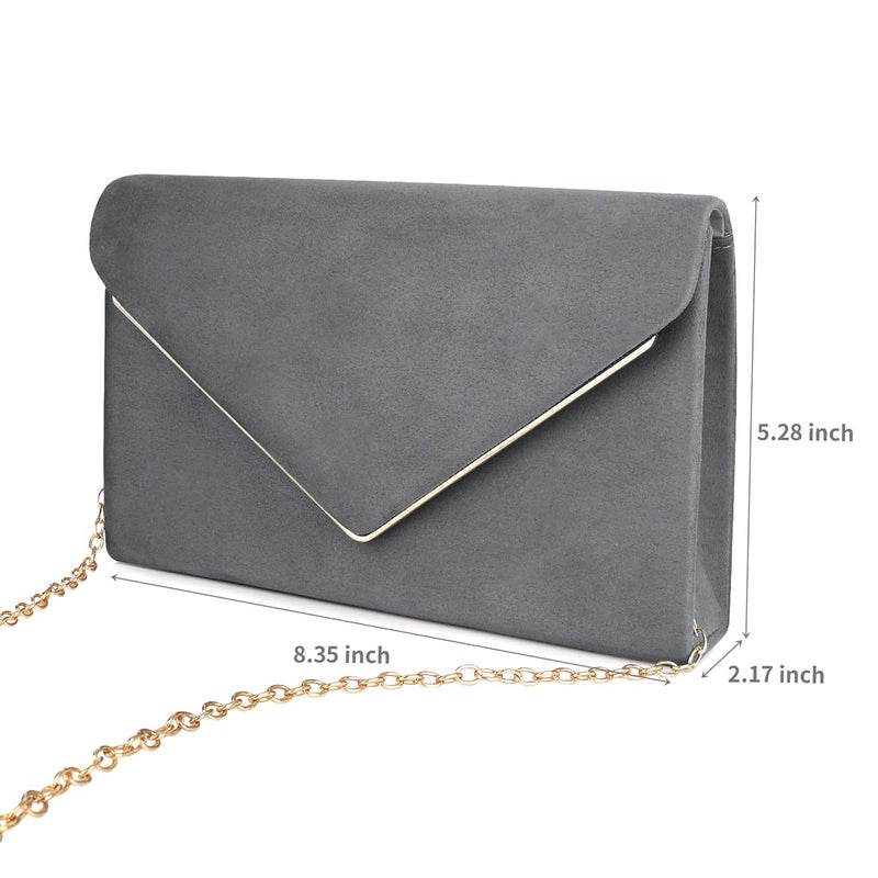 BBjinronjy Clutch Purse for Women Evening Bags Handbags for Wedding Party Cocktail Prom Faux Suede Crossbody Shoulder Bag - Image 4