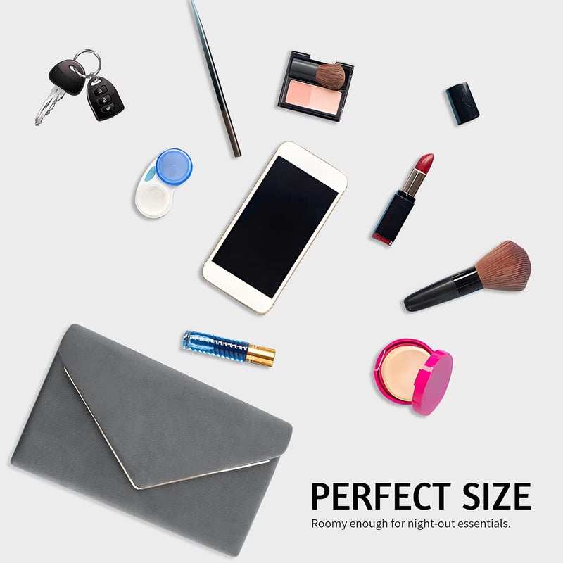 BBjinronjy Clutch Purse for Women Evening Bags Handbags for Wedding Party Cocktail Prom Faux Suede Crossbody Shoulder Bag - Image 3