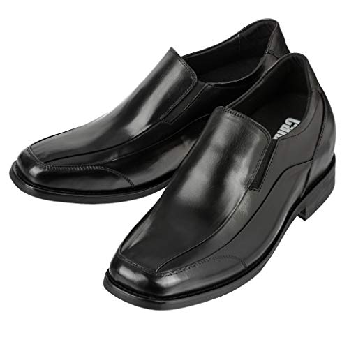 Calden Men's Invisible Height Increasing Elevator Shoes - Black Leather Slip-on Lightweight Dress Loafers - 3 Inches Taller - K333011 - Size 9 D(M) US - Image 4