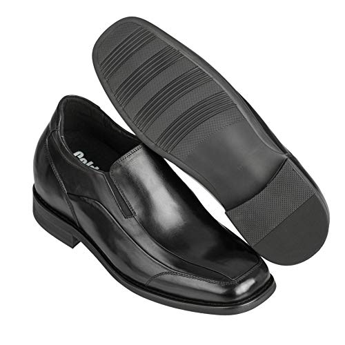 Calden Men's Invisible Height Increasing Elevator Shoes - Black Leather Slip-on Lightweight Dress Loafers - 3 Inches Taller - K333011 - Size 9 D(M) US - Image 5