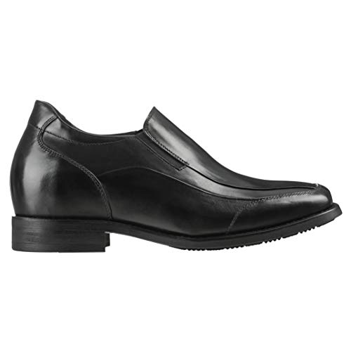 Calden Men's Invisible Height Increasing Elevator Shoes - Black Leather Slip-on Lightweight Dress Loafers - 3 Inches Taller - K333011 - Size 9 D(M) US - Image 2