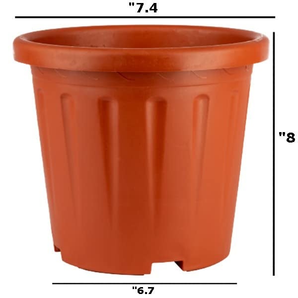 Tim Tim Agro 8 Inch Nursery Pots, 15 Packs Variety Plastic Pots with Drainage Hole, Plant Containers for Seedlings, Succulents, Transplanting (Red - Round) - Image 2