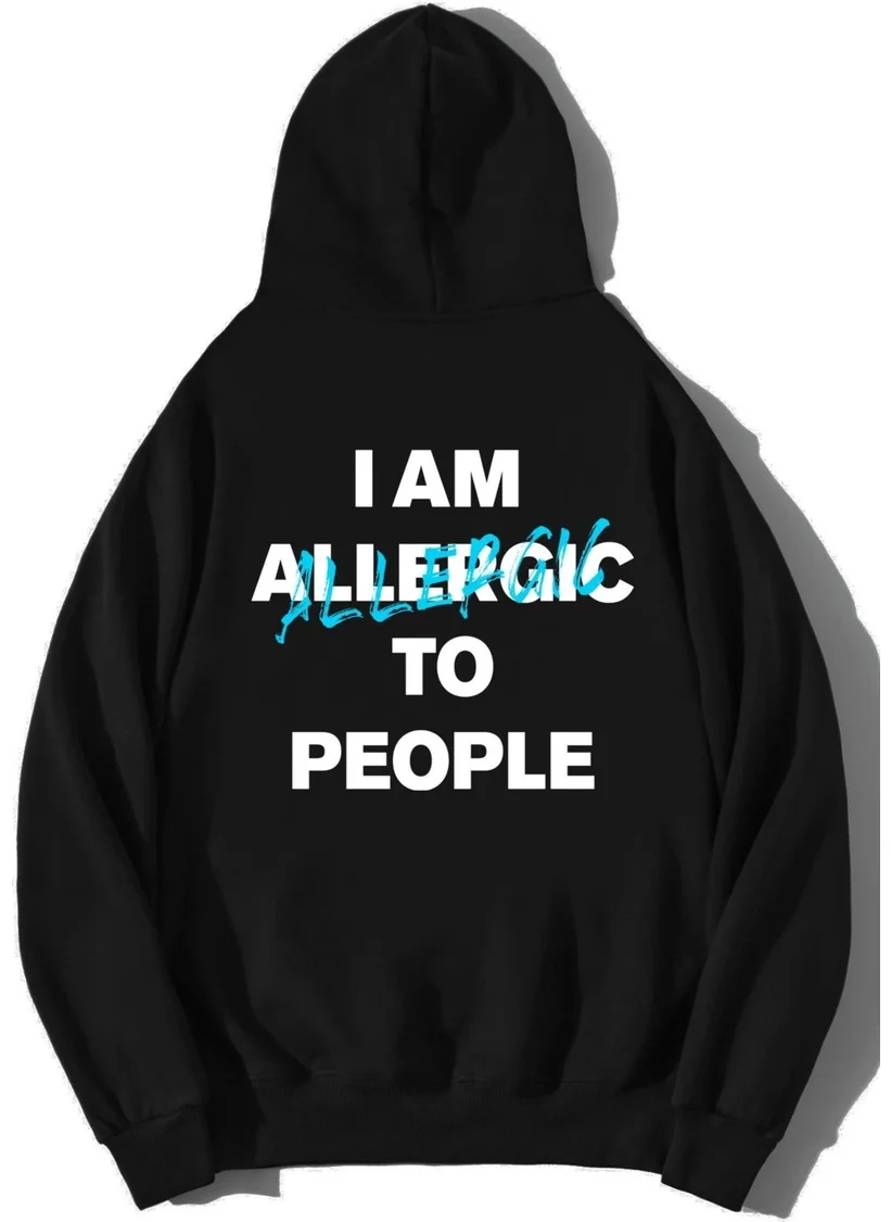 بي ار زد كولكشن Unisex Oversize I Am Allergic To People Hoodie