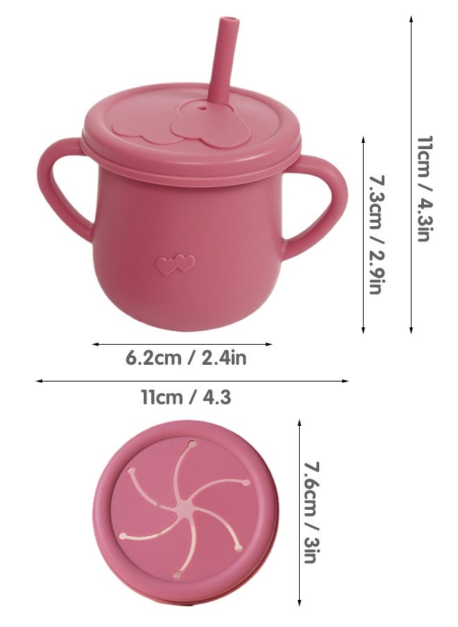 Super ZYouth Baby Silicone Sippy Cup, Baby Training Cup with Handles, Lid and Straw, Baby Snacks Cups, Spill Proof and Non-Slip Sippy Cup for 6-12 Months Babies, 150ml  - Image 2