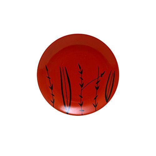 Caffeine Ceramic Handmade red Bamboo Quarter Plate 7”(Set of 1) - Image 1