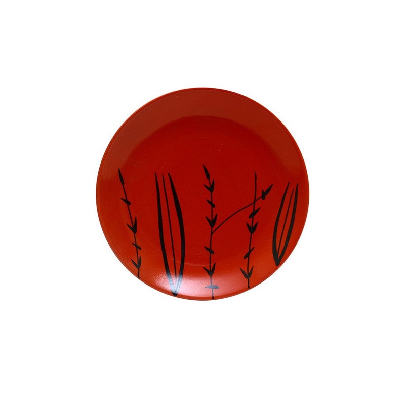 Caffeine Ceramic Handmade red Bamboo Quarter Plate 7”(Set of 1) - Image 5