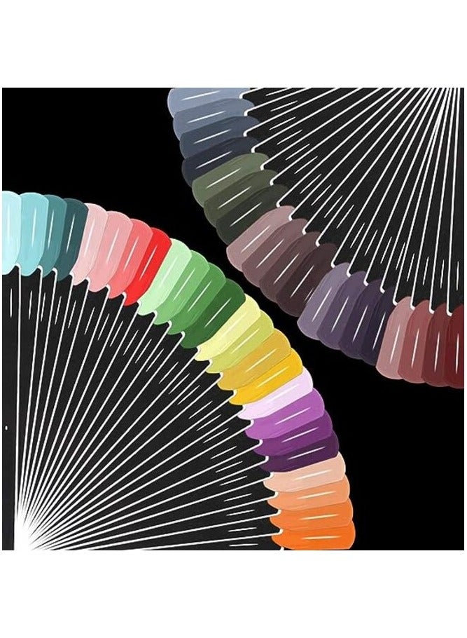 مرفا أعواد ملصقات فن الأظافر على شكل مروحة شفافة بعدد 50 قطعة مع حلقة معدنية - Image 5